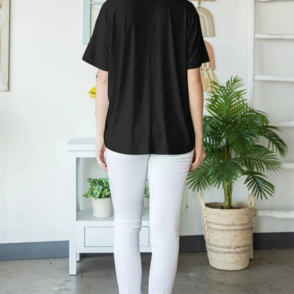 Heimish Full Size V-Neck Short Sleeve T-Shirt - Picture 5 of 5